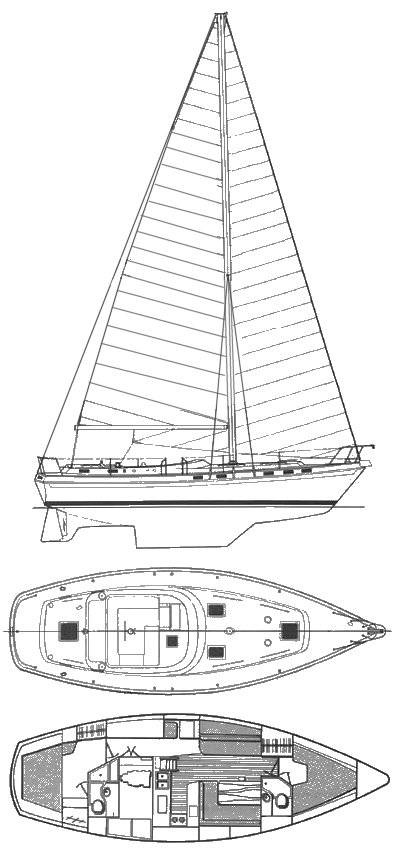 Morgan out island 41 classic sailboat under sail