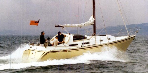 Mrcb 37 sailboat under sail