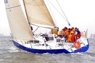 Mumm 36 sailboat under sail