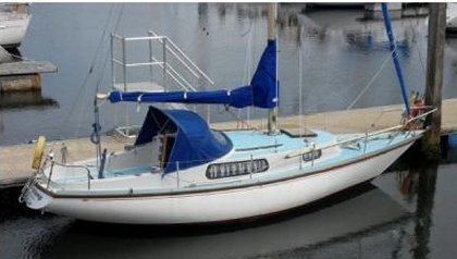 Mystere 26 sailboat under sail