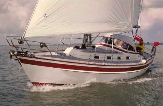 Najad 343 sailboat under sail