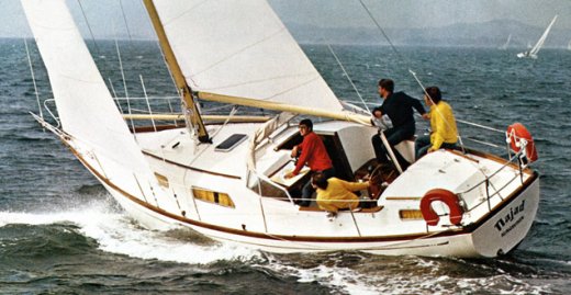 Najad 34 sailboat under sail