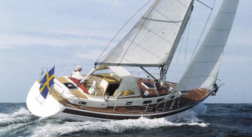 Najad 370 sailboat under sail