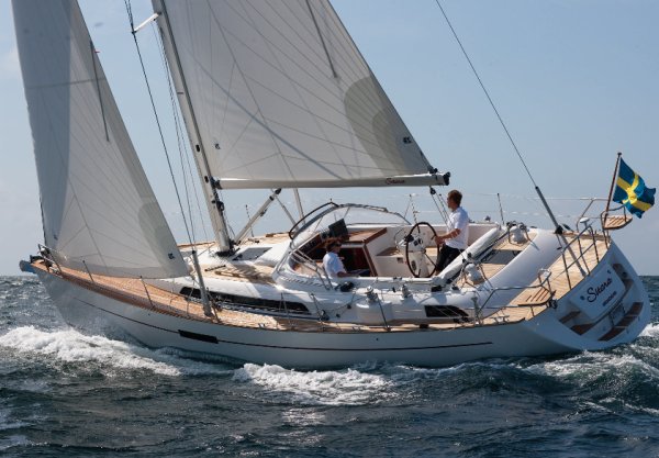 Najad 410 sailboat under sail
