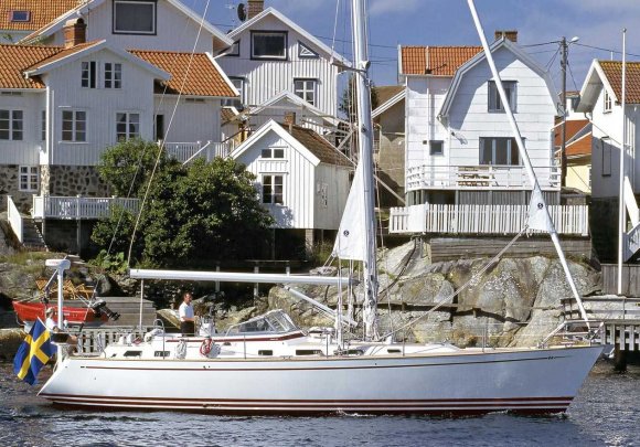 Najad 460 sailboat under sail