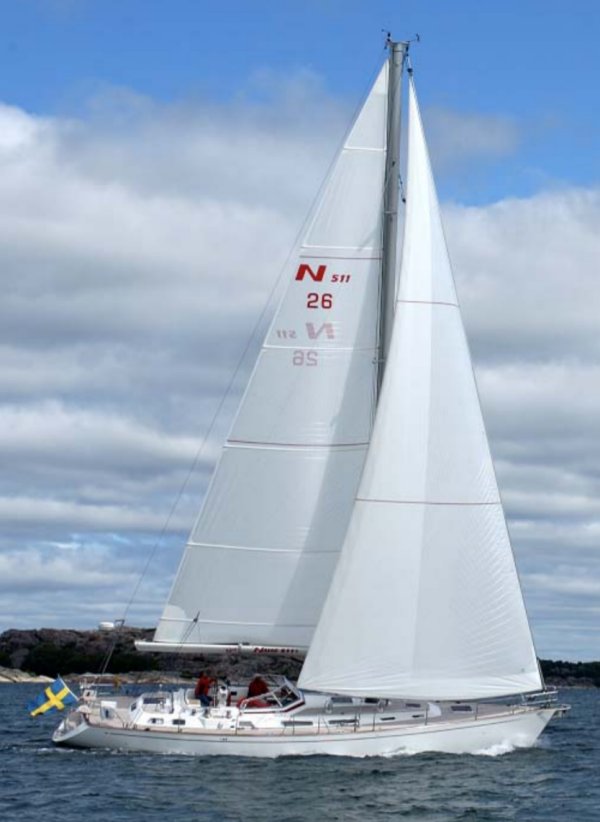 Najad 511 sailboat under sail