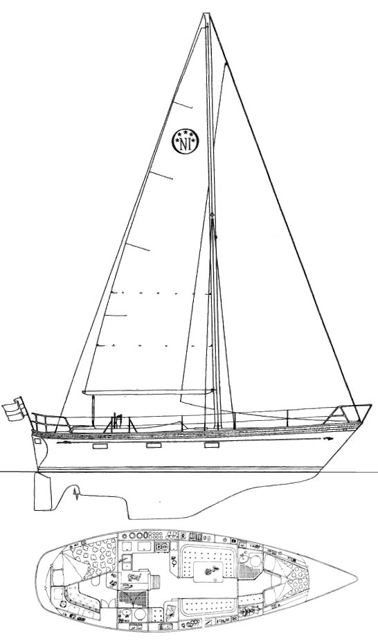 Nantucket island 38 sailboat under sail