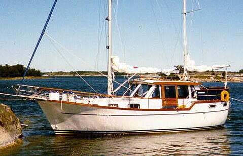 Nauticat 33 sailboat under sail