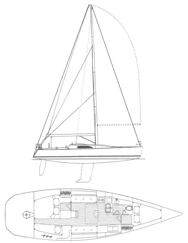 Nelson marek 43 sailboat under sail