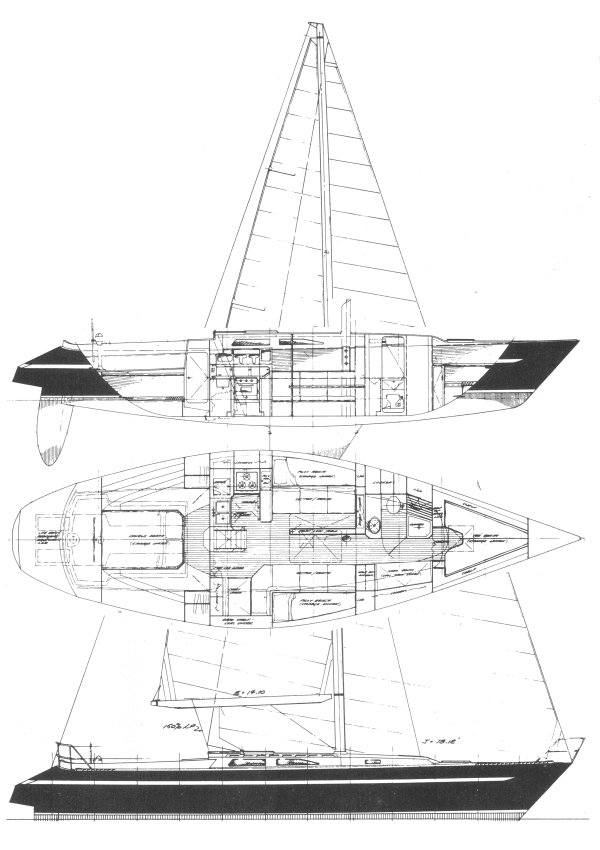 New zealand 45 sailboat under sail