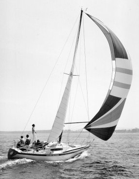 Nicholson 33 34 ton sailboat under sail