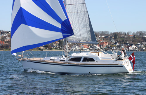 Nordship 360 ds sailboat under sail