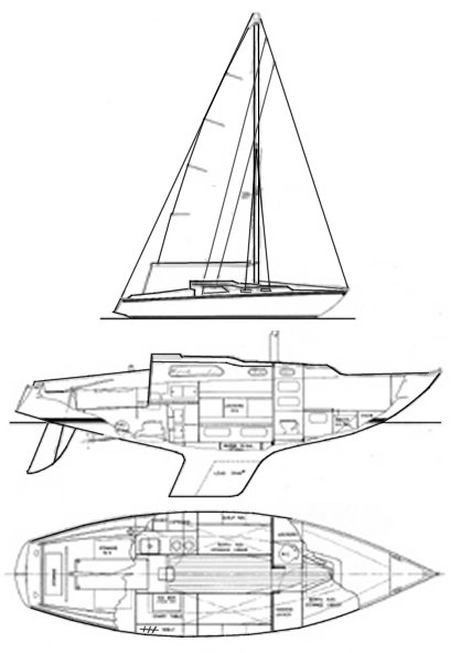 North coast 30 sailboat under sail