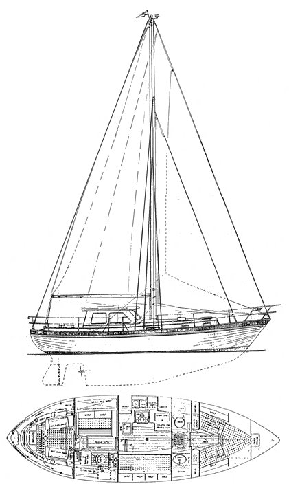 North sea 33 sailboat under sail