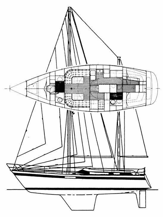 North wind 40 sailboat under sail