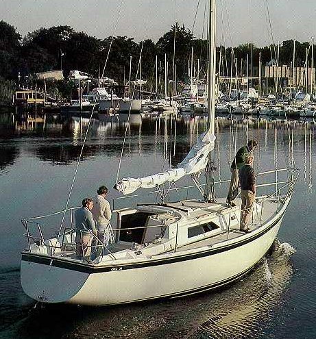 O'day 34 sailboat under sail