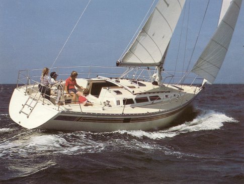 O'day 39 sailboat under sail
