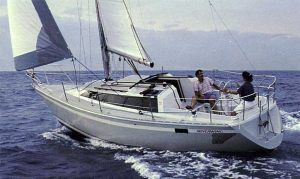 O'day 302 sailboat under sail