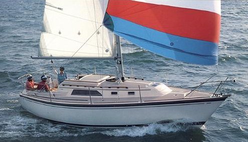 O'day 31 sailboat under sail