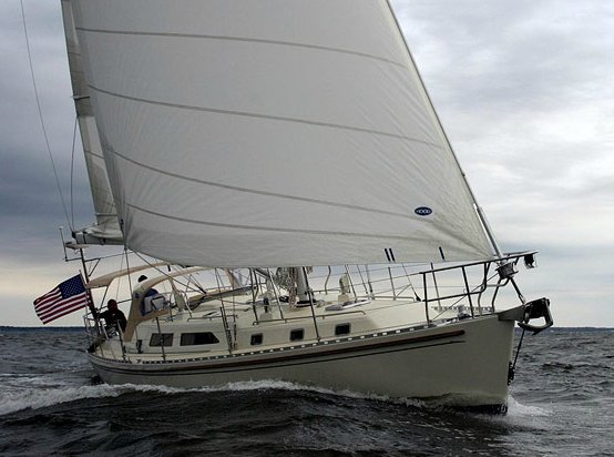 Outbound 4446 sailboat under sail