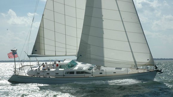 Outbound 52 sailboat under sail