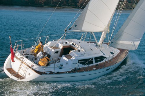 Oyster 42 sailboat under sail