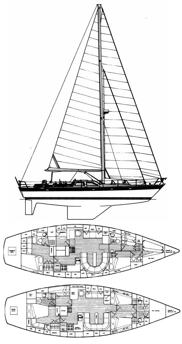 Oyster 53 holman pye sailboat under sail