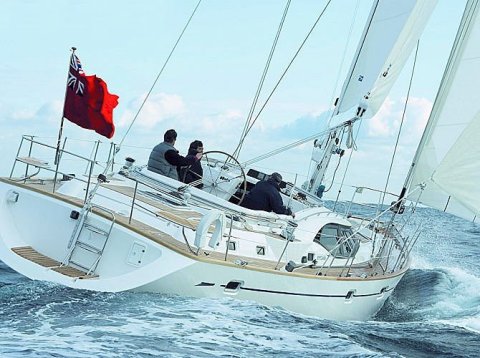 Oyster 53 humphreys sailboat under sail