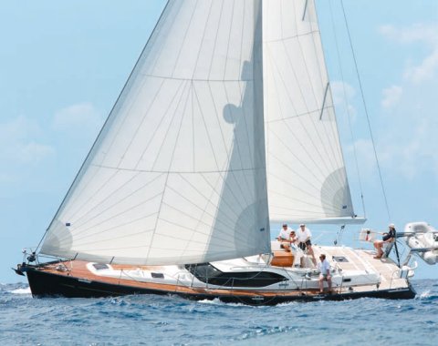 Oyster 54 humphreys sailboat under sail