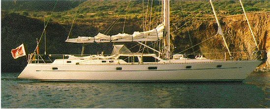 Oyster 55 sailboat under sail