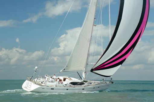 Oyster 655 sailboat under sail