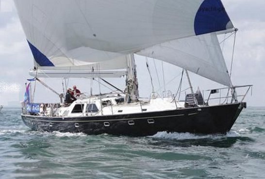 Oyster 68 sailboat under sail
