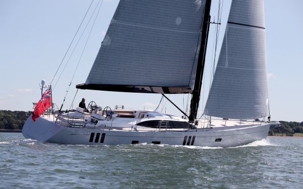 Oyster 745 sailboat under sail