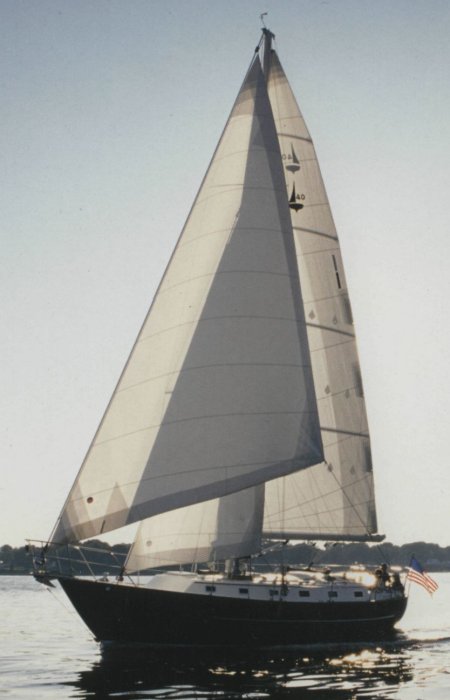 Pacific seacraft 40 sailboat under sail