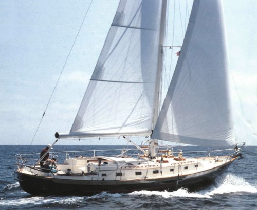 Pacific seacraft 44 sailboat under sail