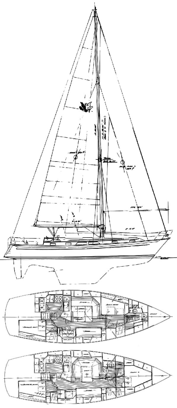 Passport 41 sailboat under sail