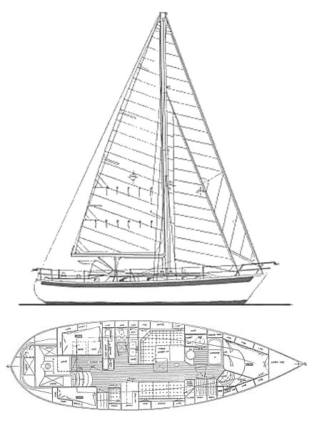 Passport 42 sailboat under sail