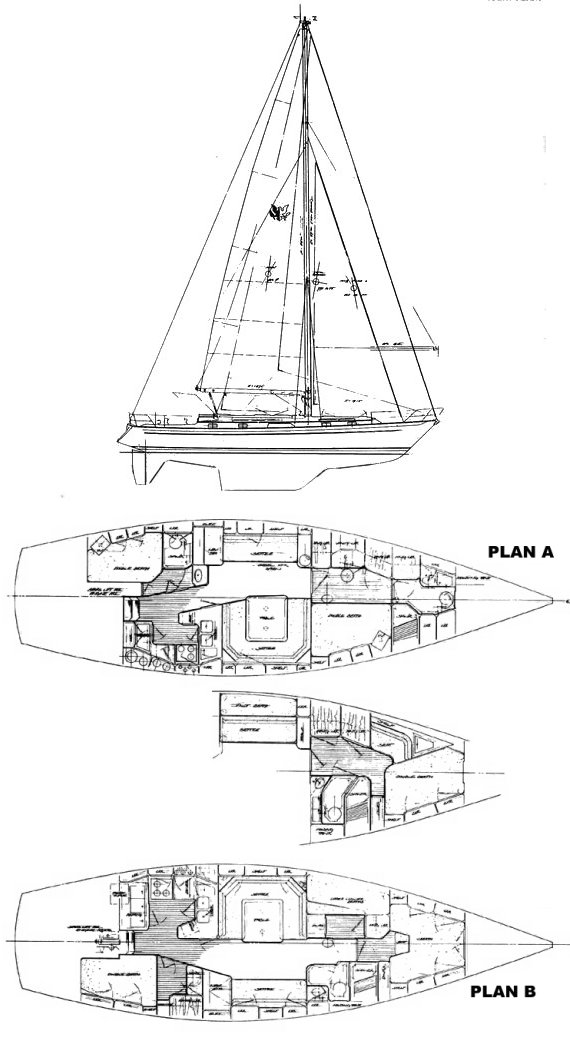 Passport 47 sailboat under sail