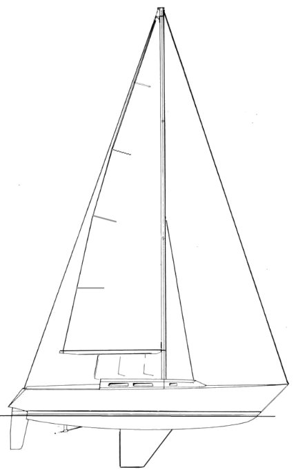Peterson 38 sailboat under sail