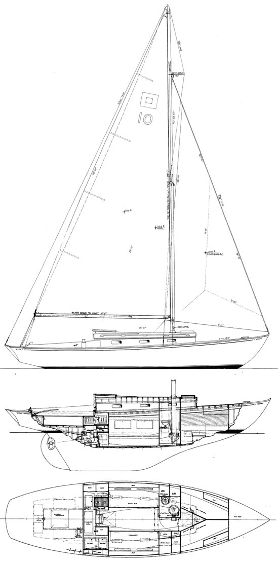 Fisher pilot 33 sailboat under sail