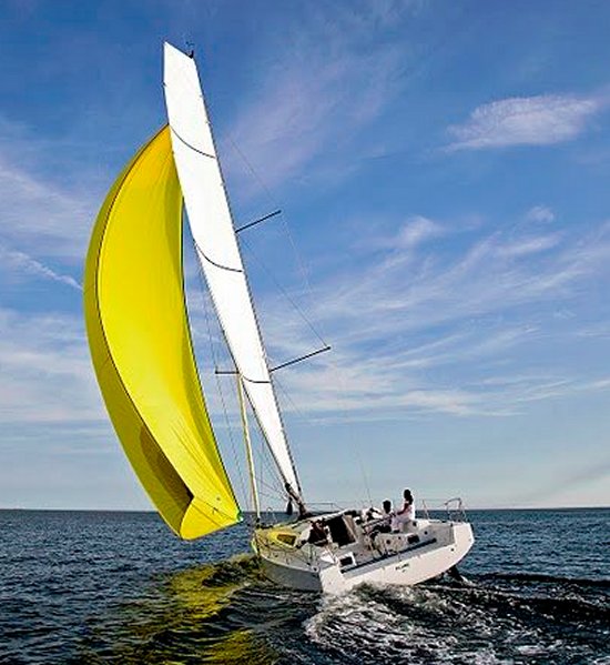 Pogo 125 sailboat under sail
