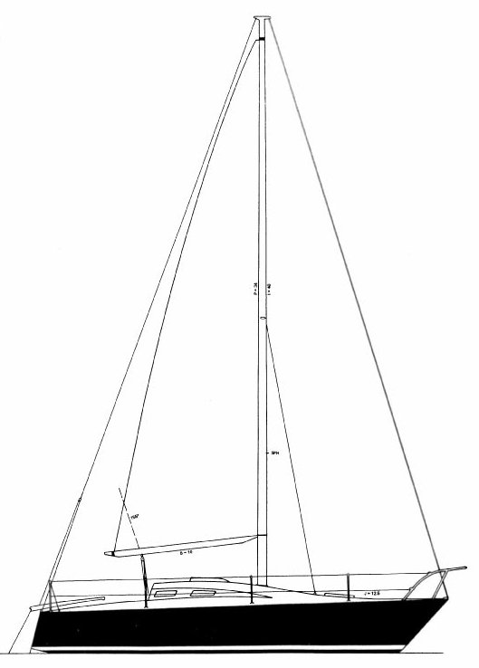 Pointin 29 sailboat under sail