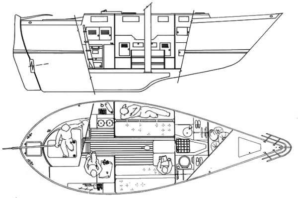 Prairie 32 sailboat under sail
