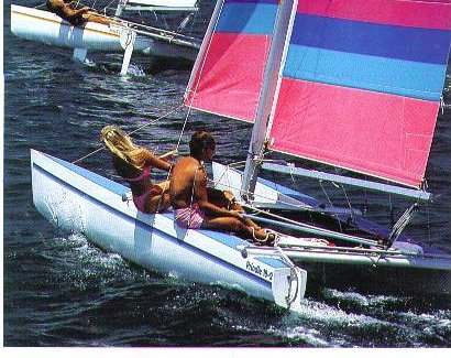 Prindle 18 2 sailboat under sail