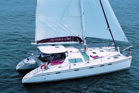Privilege 495 sailboat under sail