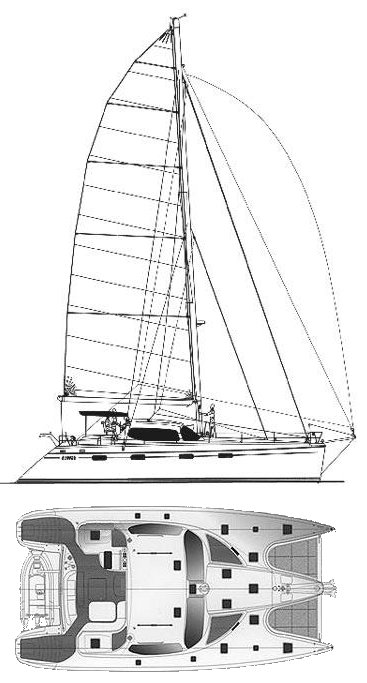 Privilege 585 sailboat under sail