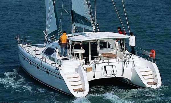 Privilege 435 sailboat under sail