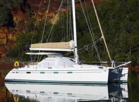 Privilege 445 sailboat under sail