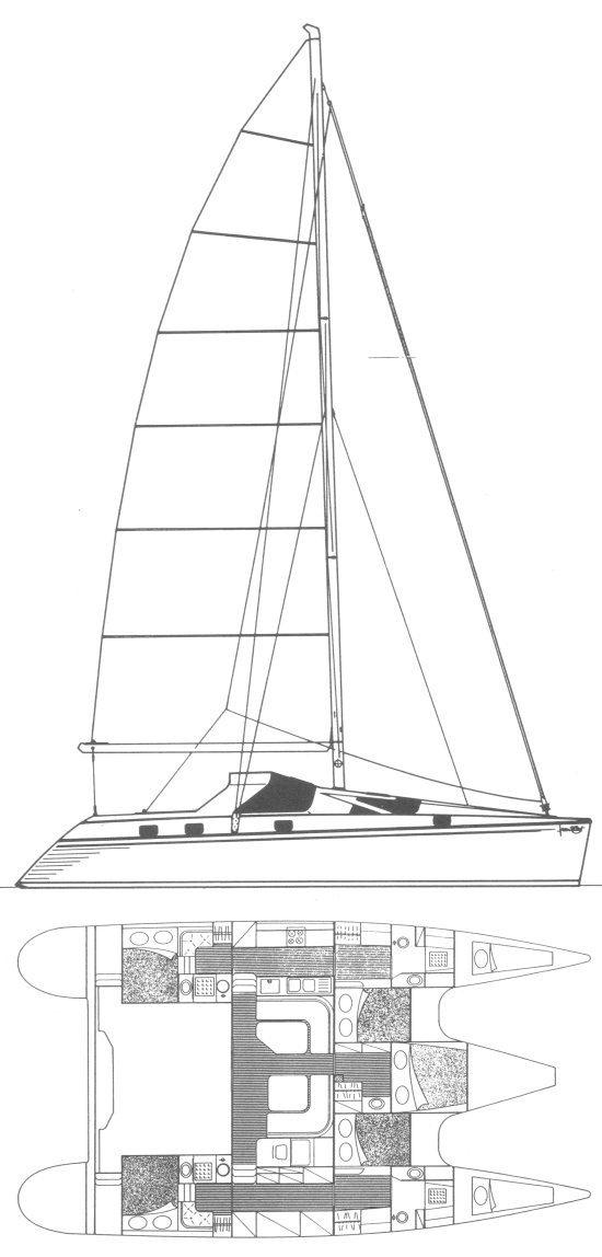 Privilege 482 sailboat under sail