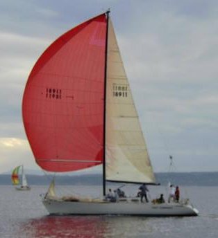 Pyramid 45 sailboat under sail